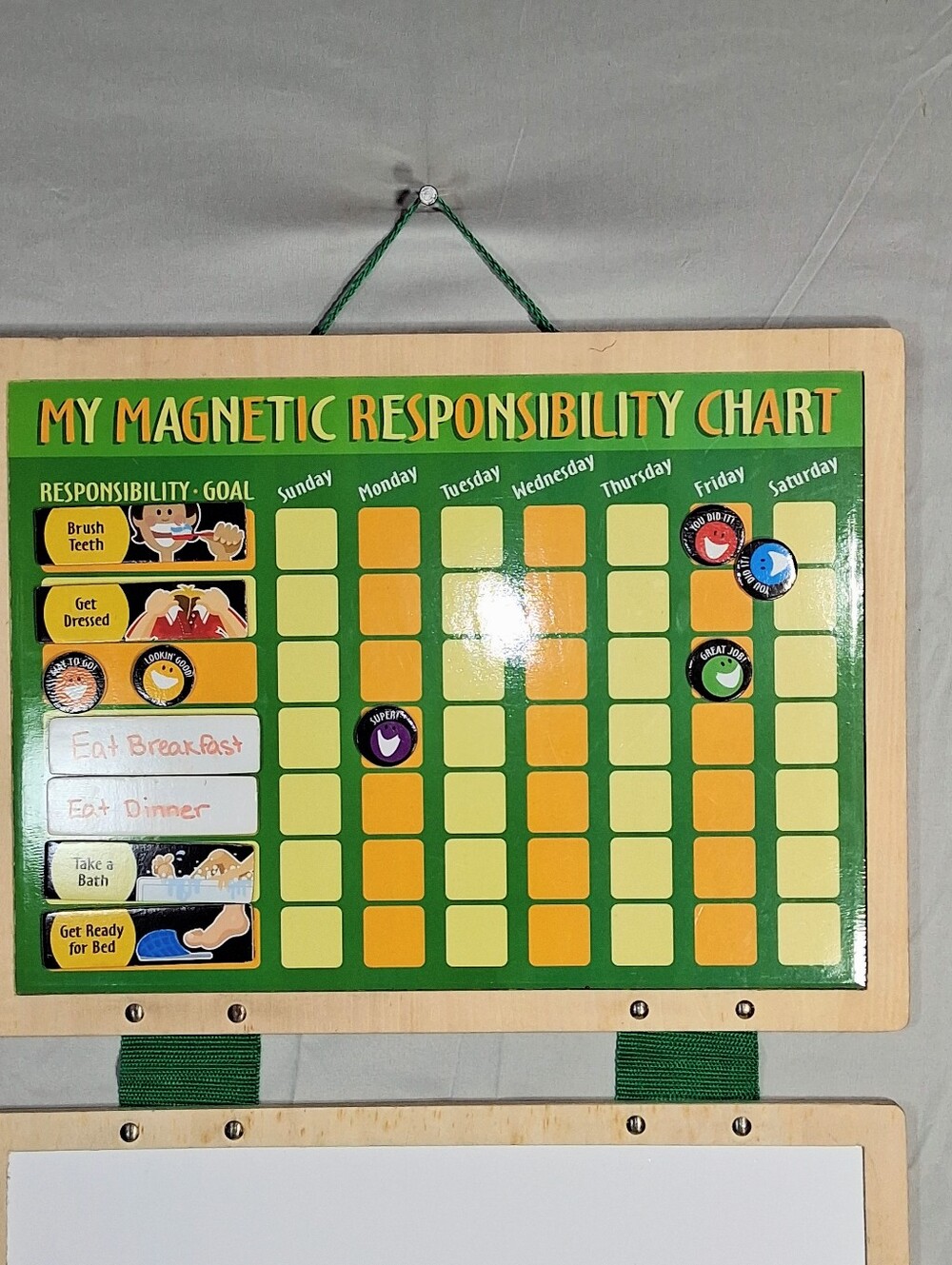 Hangable Weekly Organizer 24" x 16" Child's Magnetic Responsibility and Reward